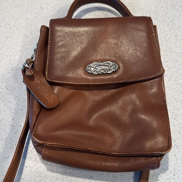 Fossil Women's Brown Leather silver Tone Crossbody Bag With Magnetic Lock Sz S - Picture 9 of 14